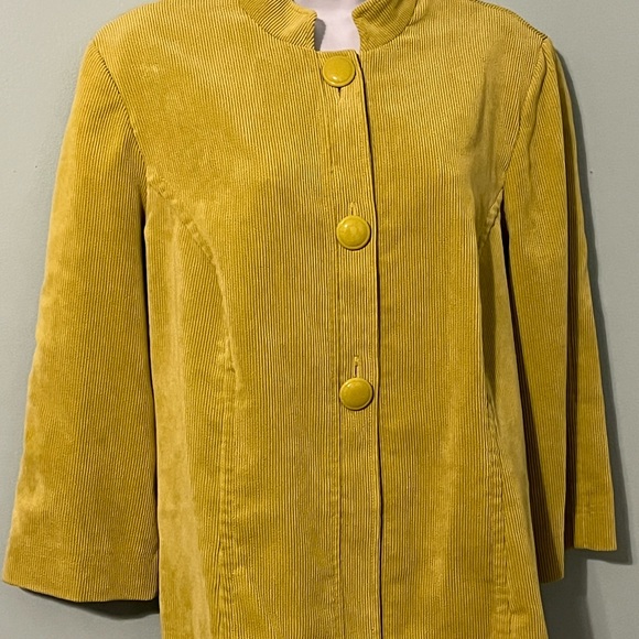 Requirements Jacket Corduroy Large Lime Green Bottom Button Loose - Picture 12 of 13